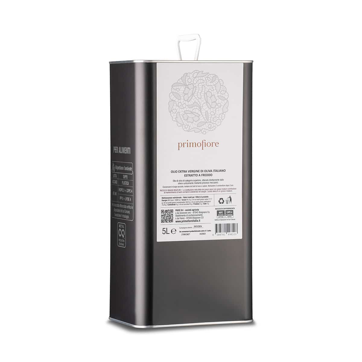 lattina_olio_evo_primofiore Lattina Olio Extra Vergine di Oliva 5L Raccolta 2025/2026 - immagine 1